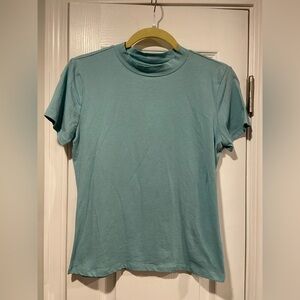 NWT Hippie Rose Size L Whisper Sage Second Skin Short Sleeve Mock Neck Top